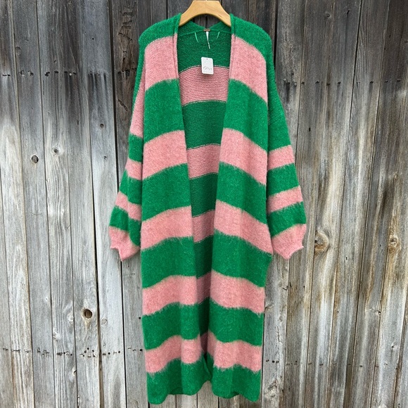 Free People Sweaters - NWT Free People Mantra Cardi Cardigan Fern Green Pink Blush M/L
